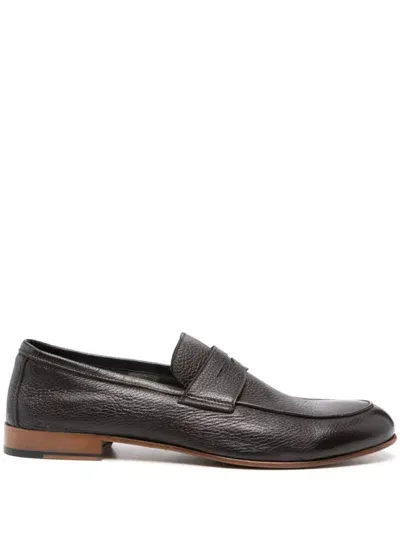 Corneliani Leather Loafers In Brown