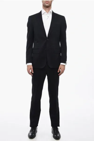 Corneliani Virgin Wool Mantua Slim Fit Suit In Black