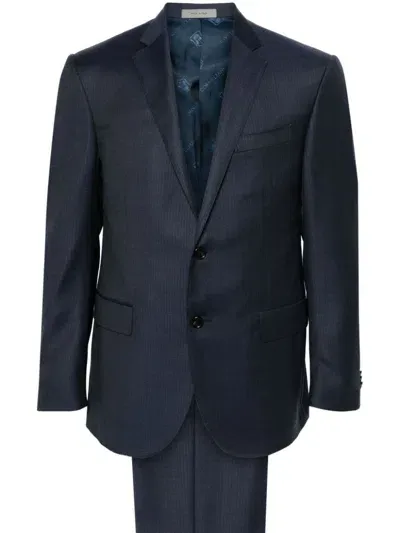 Corneliani Virgin-wool Suit In Blue