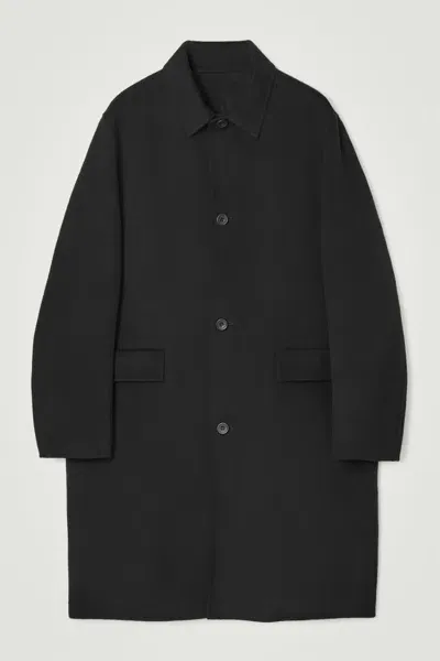 Cos Double-faced Wool Coat In Black