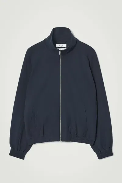 Cos Funnel-neck Utility Jacket In Blue