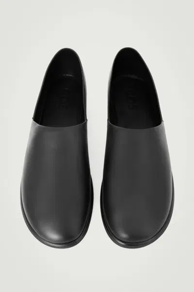 Cos Leather Slip-on Shoes In Black