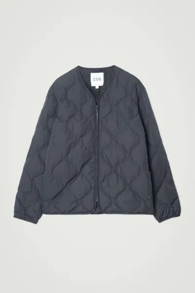 Cos Quilted Down Liner Jacket In Black