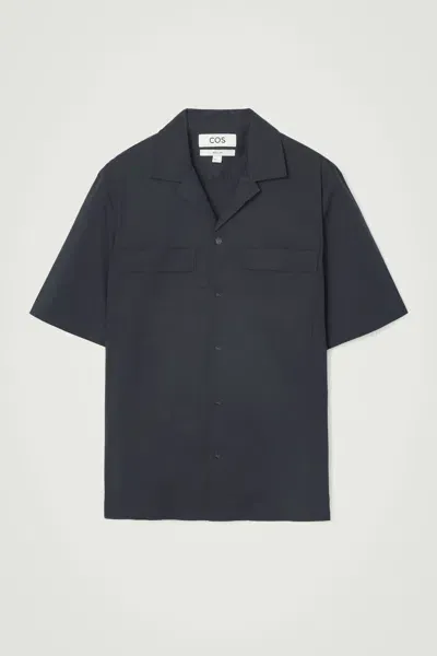 Cos Short-sleeved Utility Shirt In Blue