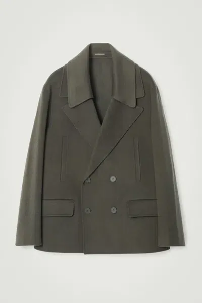 Cos The Double-breasted Pea Coat In Brown