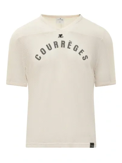 Courrèges Baseball Mesh T-shirt In White