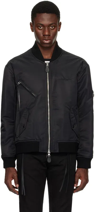 Courrèges Black Cocoon Bomber Jacket In 9999 Black