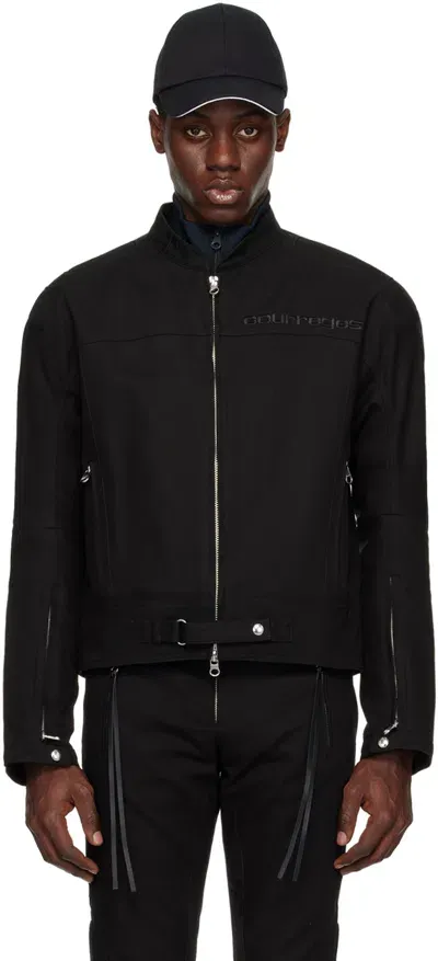 Courrèges Black Racer Jacket In Schwarz