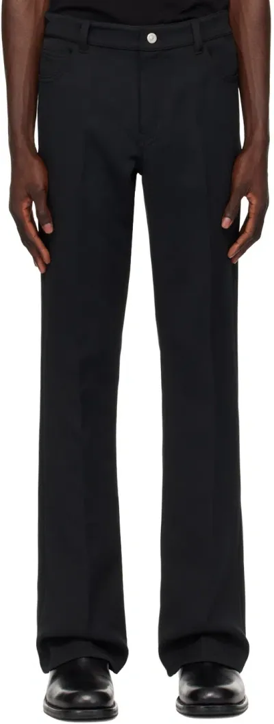 Courrèges Black Signature 70's Bootcut Trousers In 9999