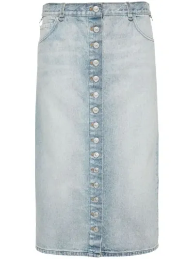 Courrèges Multiflex Denim Skirt In Blue