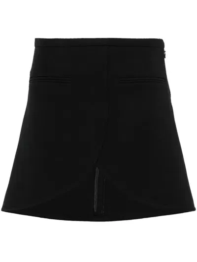 Courrèges Ellipse Twill Mini Skirt In Black  