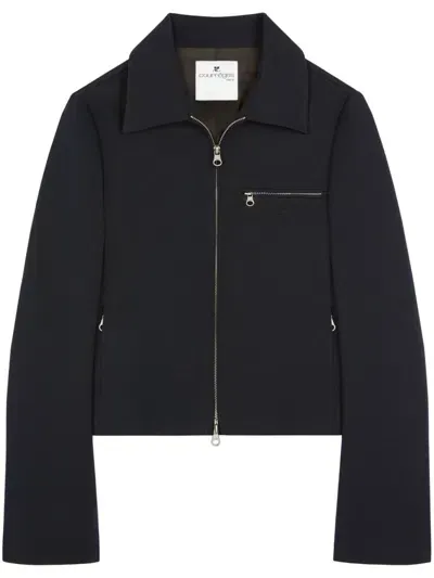 Courrèges Jacket With Logo Embroidery In Black