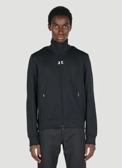 Courrèges Logo Print Track Jacket In Nero