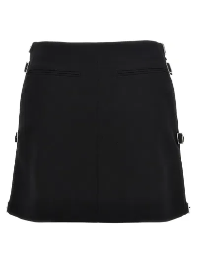 Courrèges Multi Sangle Wool Mini Skirt In Black