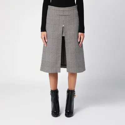 Courrèges Prince Of Wales Motif Zip Skirt In Brown