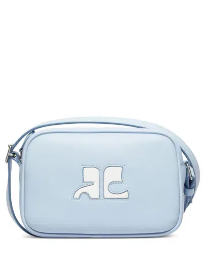 Courrèges Reedition Camera Leather Bag In 蓝色