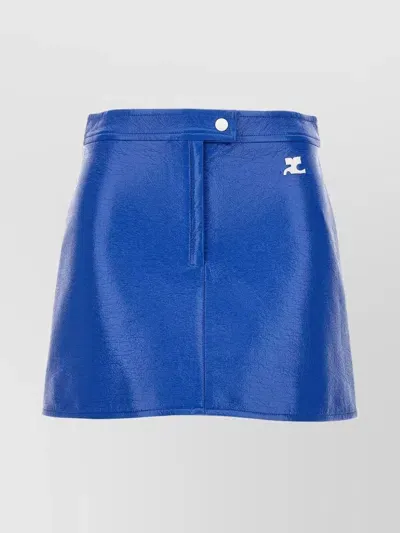 Courrèges Vinyl Mini Skirt In Blue