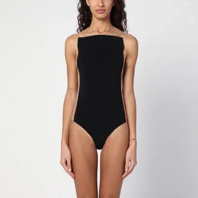 Courrèges Sand/black Illusion Bodysuit