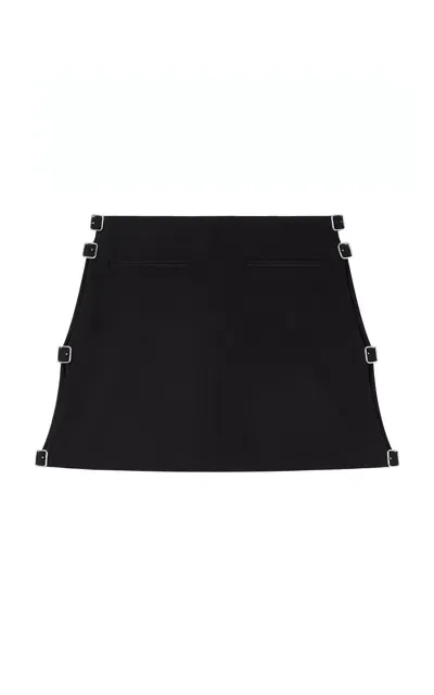 Courrèges Sangle Wool Mini Skirt In Black