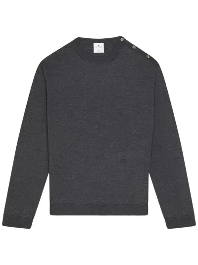 Courrèges Shoulder-snaps Sweater In Grey