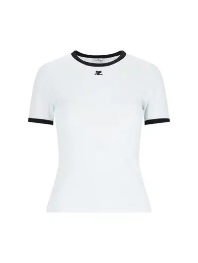 Courrèges Logo T-shirt In White