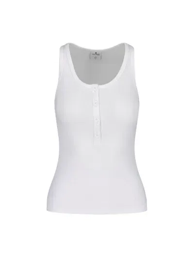 Courrèges Tank Top "rib 90's" In White