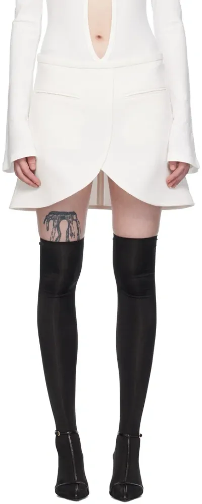 Courrèges White Ellipse Miniskirt In 0030 Ecru