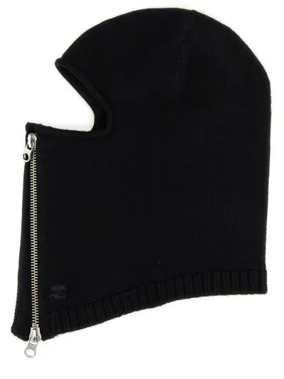 Courrèges Wool Balaclava In Black