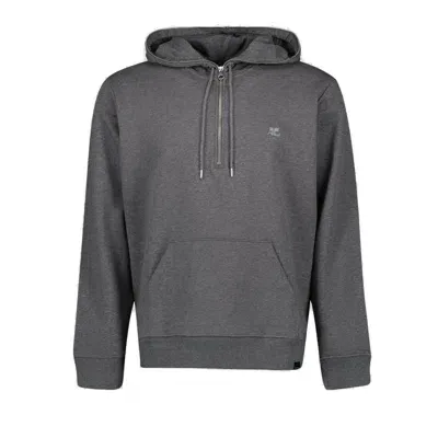 Courrèges Zip Detailed Drawstring Hoodie In Grey