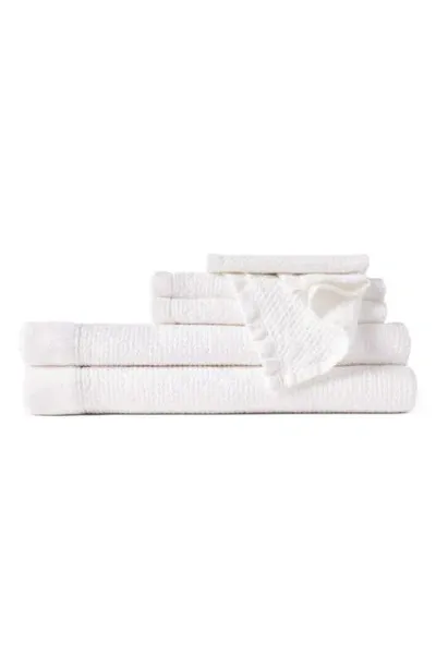 Coyuchi Adriatic 6-piece Organic Cotton Towel Set In White