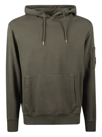 C.p. Company Cargo Sleeve Hoodie In Green