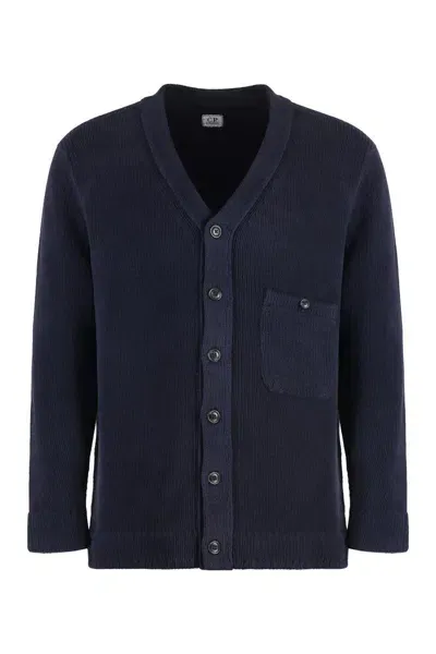 C.p. Company Cotton Cardigan In Blue