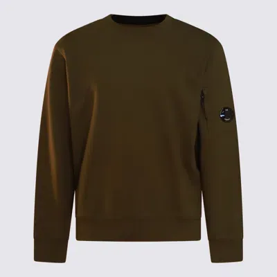 C.p. Company Dark Green Cotton Sweatshirt In Verde