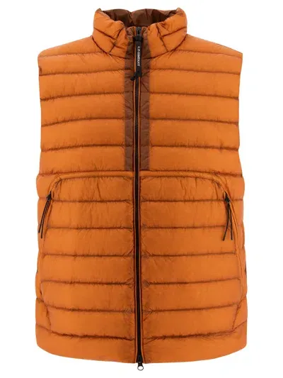 C.p. Company C.p.company "d.d. Shell Lens" Down Vest In Orange