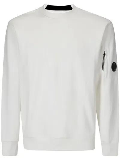 C.p. Company Diagonal Raised Fleece Sweatshirt In Gauze White