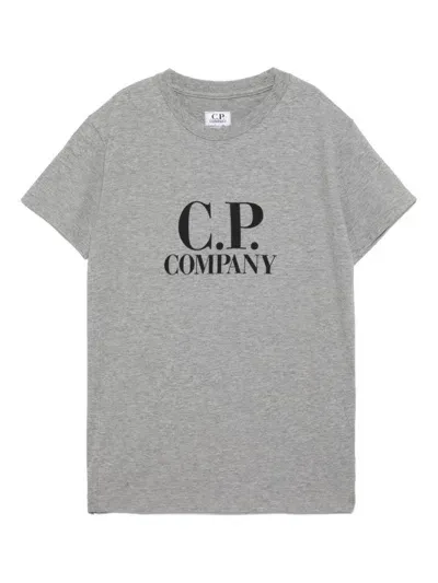 C.p. Company Kids' Goggle Cotton T-shirt In Grey