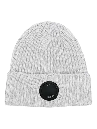 C.p. Company Lens-detail Beanie In Grey