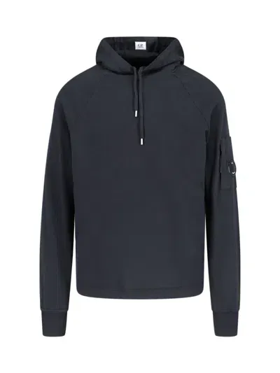 C.p. Company Lens Detail Hoodie In Black