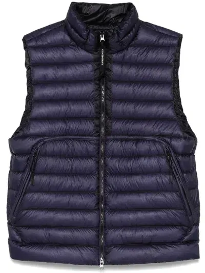 C.p. Company Lens-detail Padded Gilet In Blue