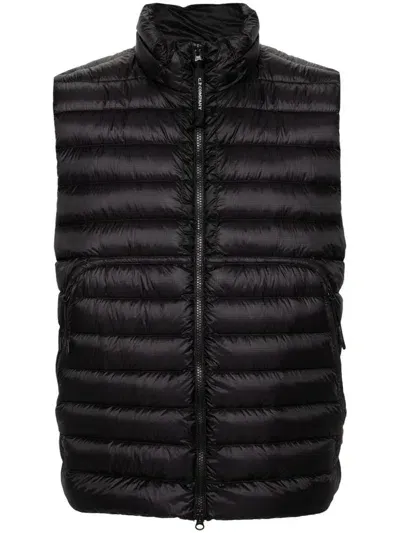 C.p. Company Lens-detail Padded Vest In Blue