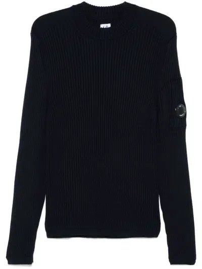 C.p. Company Lens-detail Sweater In Schwarz