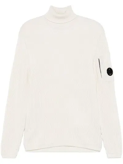 C.p. Company Lens-detail Sweater In Beige