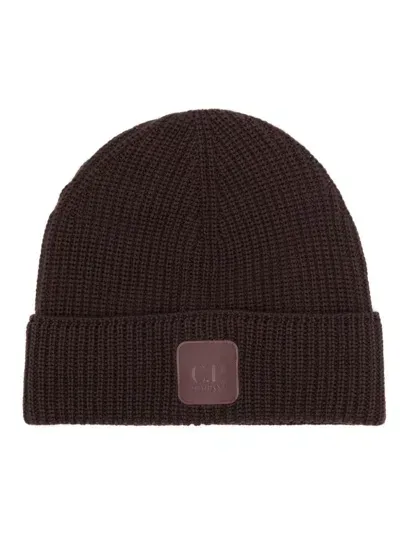 C.p. Company Cp Company Metropolis Series Logo Wool Beanie Hat In Brown