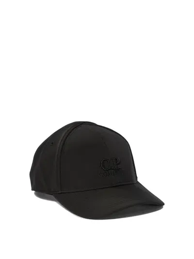 C.p. Company Logo Baseball Cap In Black