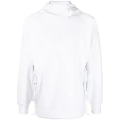 C.p. Company Cargo-pocket High-neck Hoodie In White