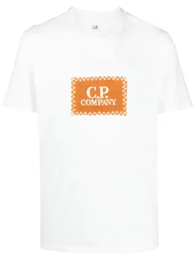 C.p. Company Logo-print Cotton T-shirt In White