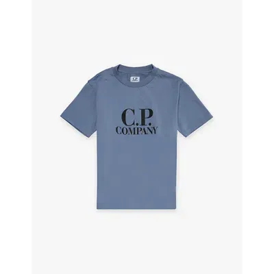 C.p. Company Kids' Logo-print T-shirt In Flint Stone