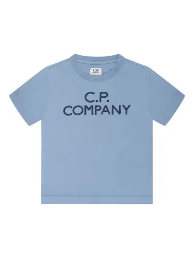 C.p. Company Kids' Logo-print T-shirt In Blue