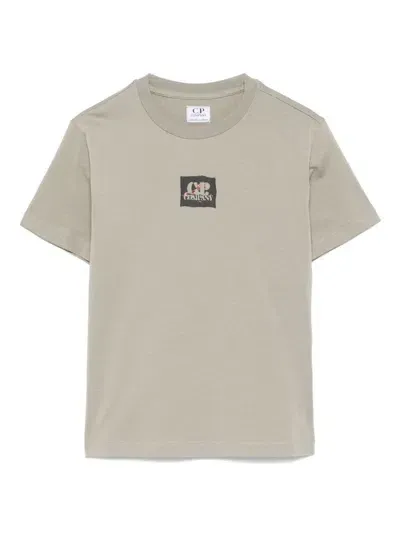 C.p. Company Kids' Logo-print T-shirt In Grey