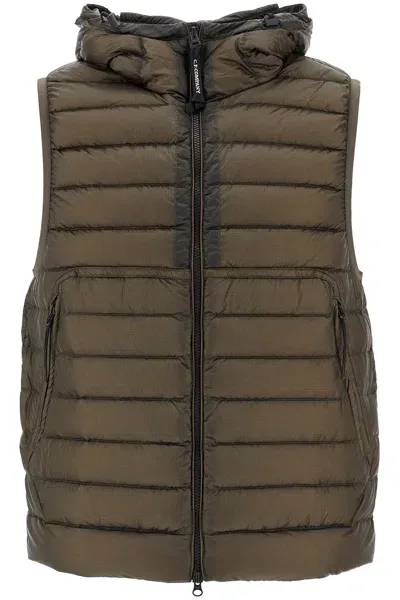 C.p. Company Dd Shell Padded Gilet In Khaki